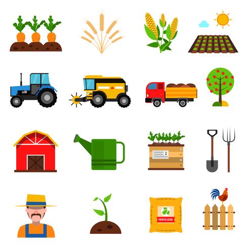 Landbouw Icons Set vector