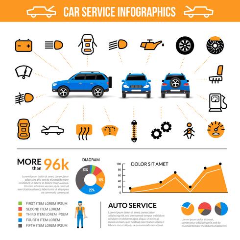 Car Service Infographic Set vector