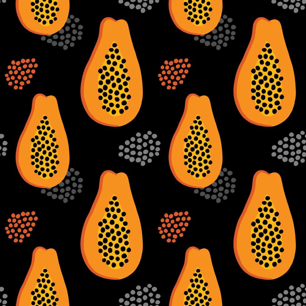 zomer tropisch naadloos patroon met papaya fruit vector