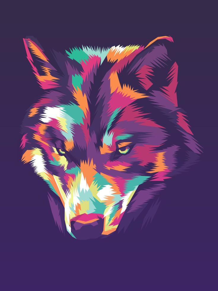 wolfshoofd in pop-art vectorstijl vector