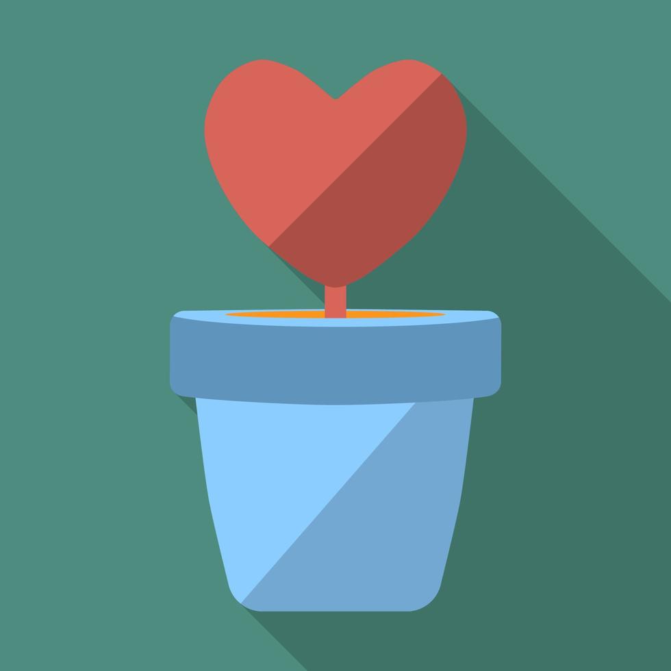 abstract hart in een pot. vector illustratie