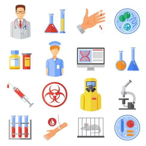 Microbiologie Icons Set vector