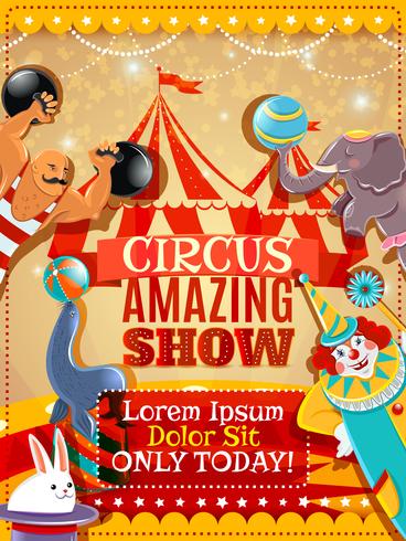 Circus prestatie aankondiging vintage poster vector