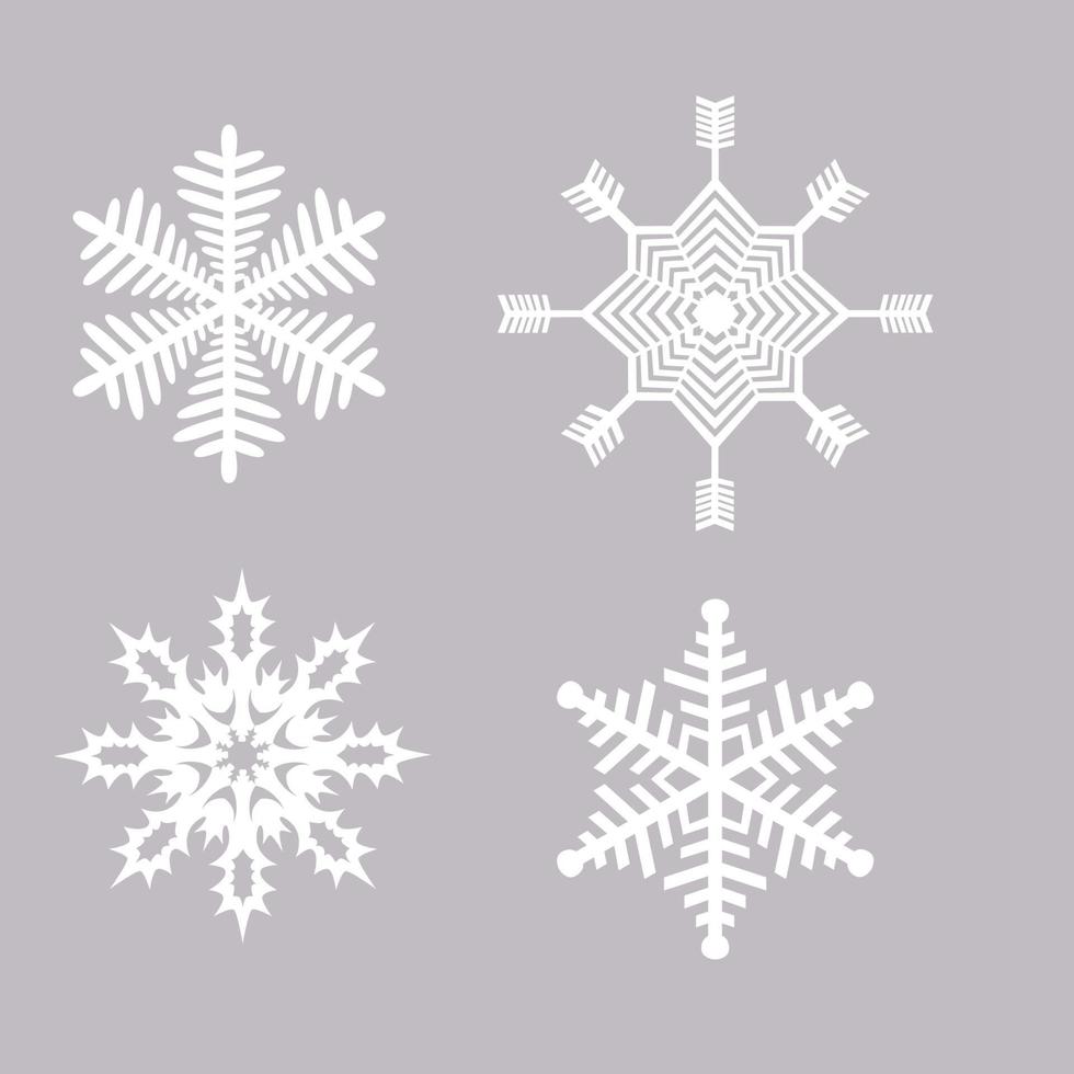 set van sneeuwvlokken vectorillustratie. winter symbool. decoratie wintervakantie element. vector