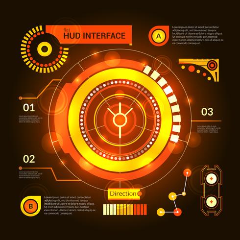 hud interface oranje vector