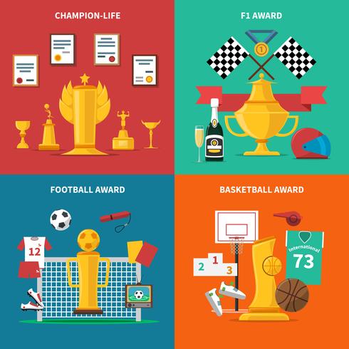 sport awards pictogrammen instellen vector