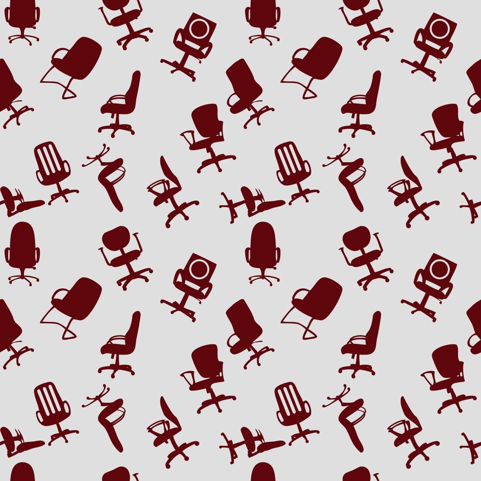 naadloze patroon van bureaustoelen silhouetten vector illustratio
