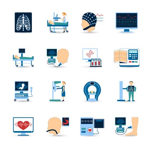 Medisch onderzoek Icons Set vector