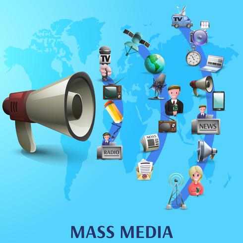 Massamedia-poster vector