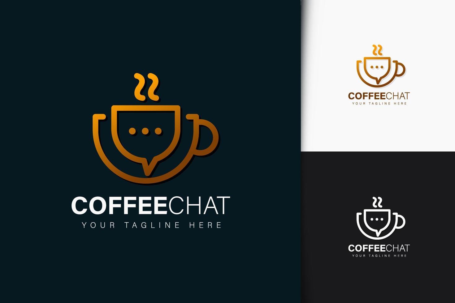 koffie chat logo-ontwerp met verloop vector