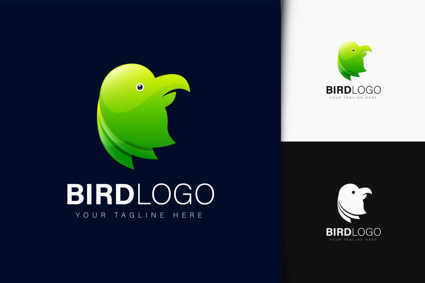 vogel logo-ontwerp met verloop vector