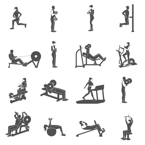 Gym Workout Mensen Flat vector