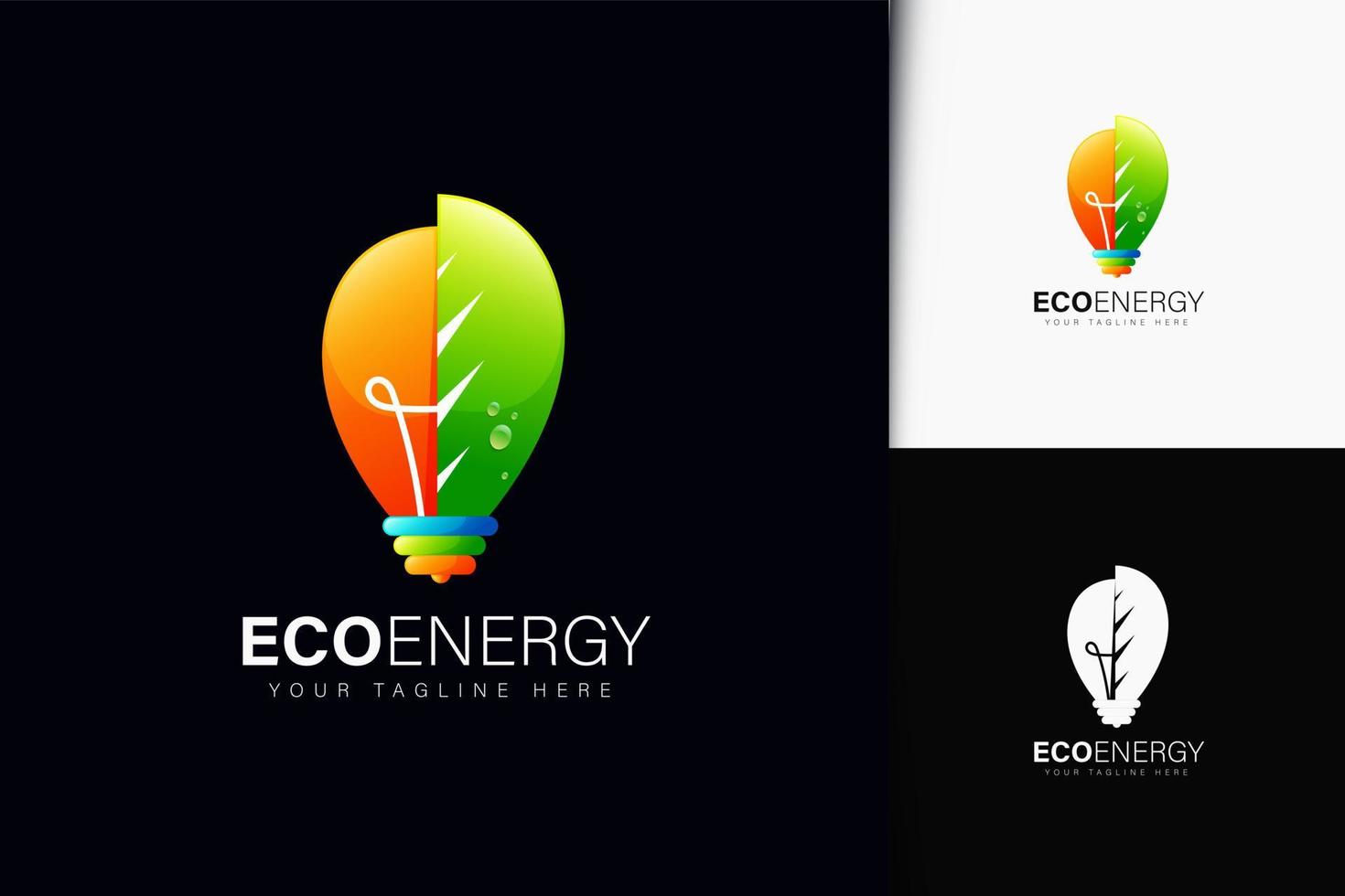 eco energie logo-ontwerp met verloop vector