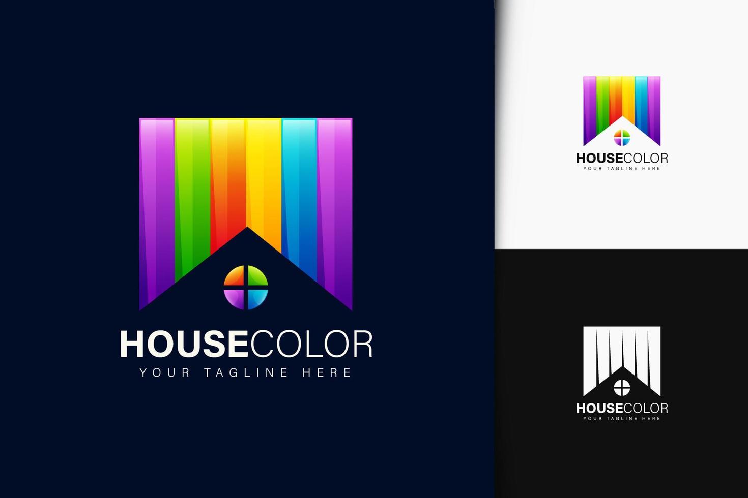 huiskleur logo-ontwerp met verloop vector