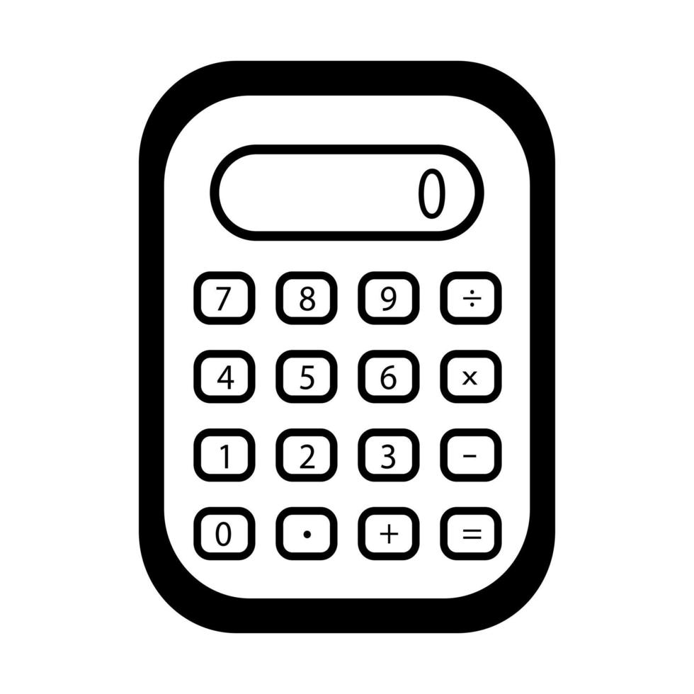rekenmachine pictogram lijn symbool. onderdeel van het onderwijs. vector