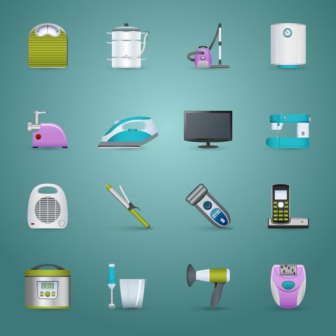 Huistoestellen Icons Set vector