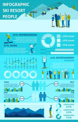 Infographic winter actieve rust in de bergen vector