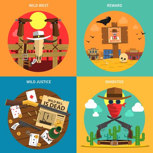 cowboy concept set vector