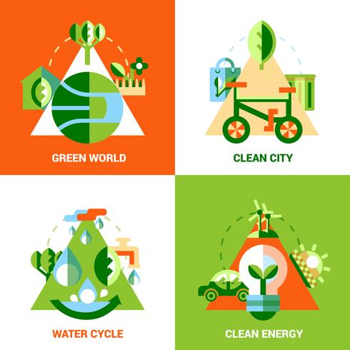 Ecologie Design Concept Set vector