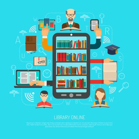 Bibliotheek Online Cocept Layout Chart Print vector