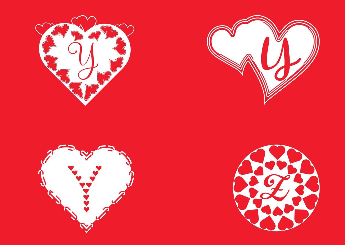 y letter logo met liefde icoon, Valentijnsdag ontwerpsjabloon vector