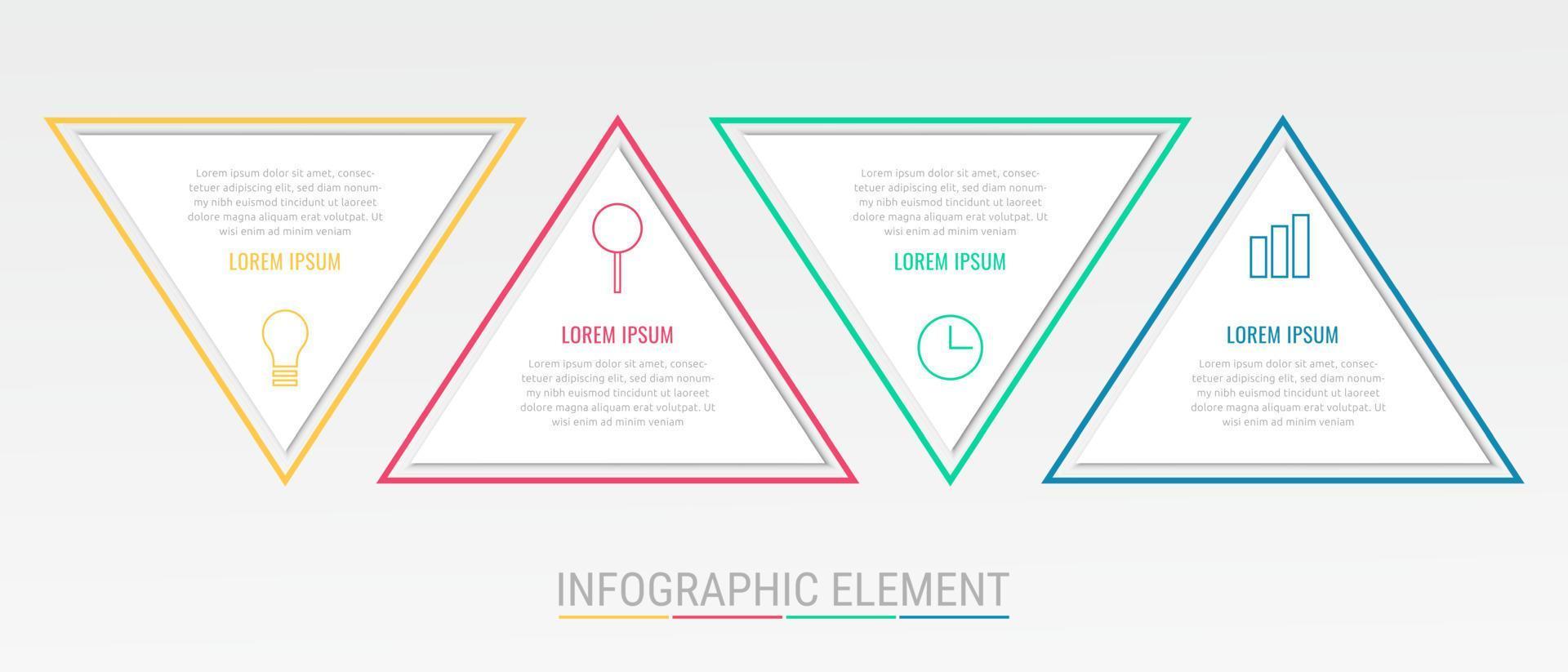 creatieve driehoeksvorm zakelijke infographic stappen, driehoek infographic. vector