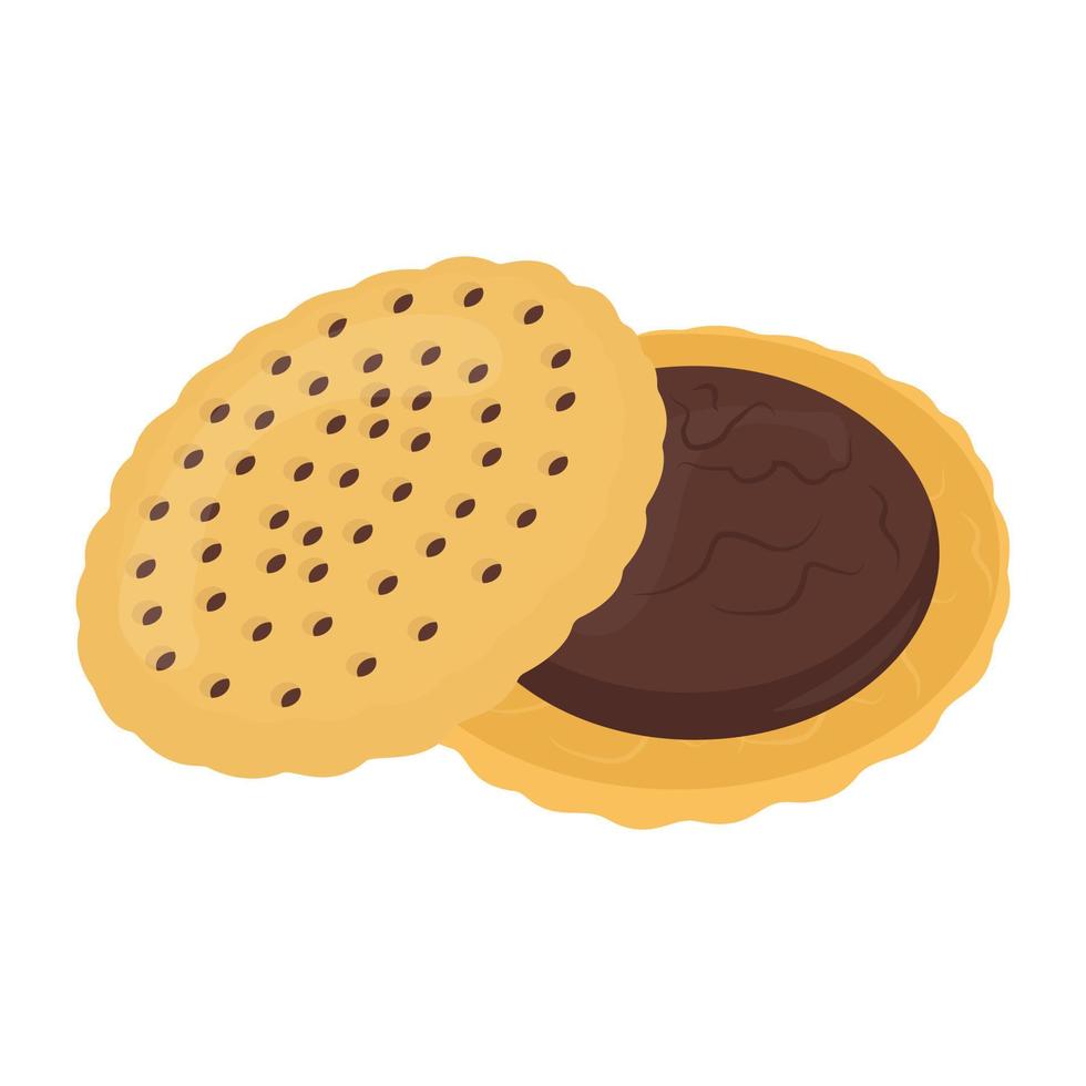 chocolade sandwich koekje vector