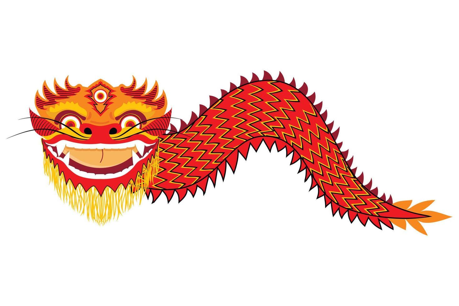 schattige rode chinese draak stripfiguur, dier pictogram geïsoleerd op een witte achtergrond. vector