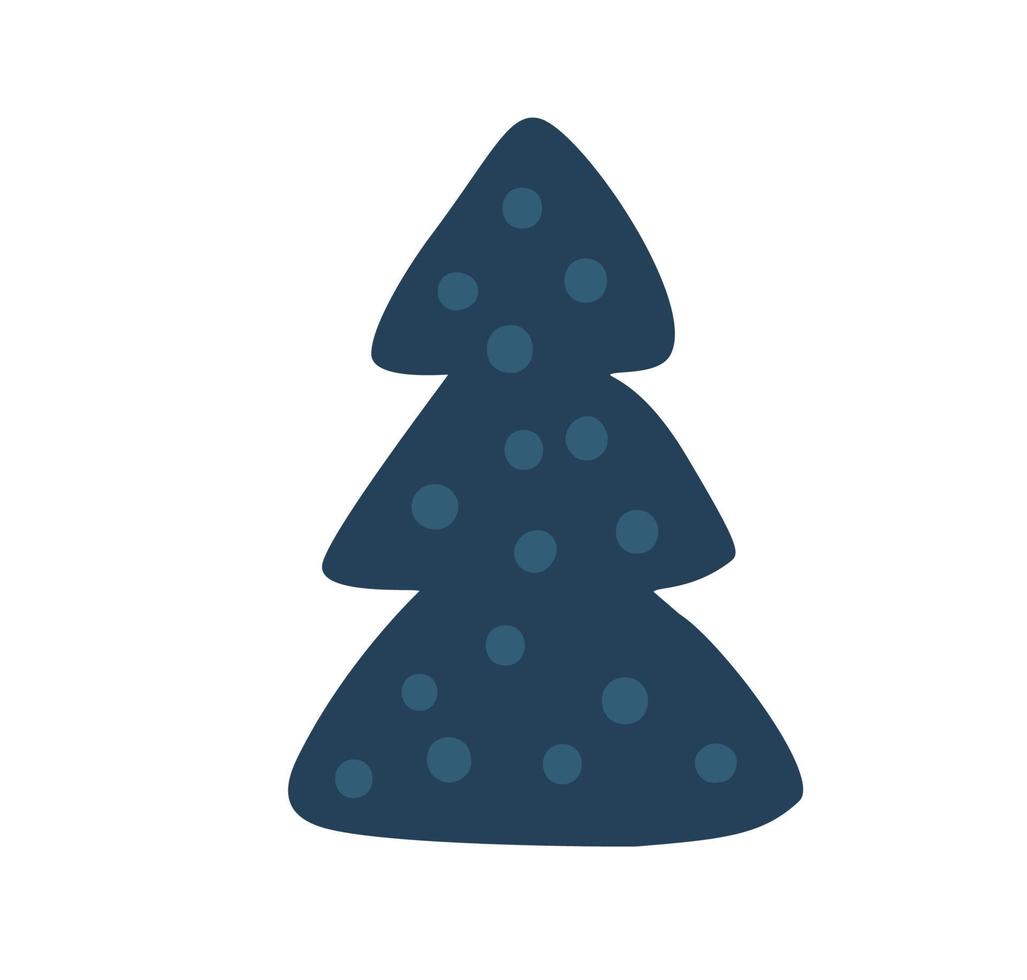 vectorillustratie kerst Scandinavische fir tree. lijn hand getekende krabbelde gestileerde element. decoratie baby elementen collectie, vakantie teken geïsoleerd op wit vector