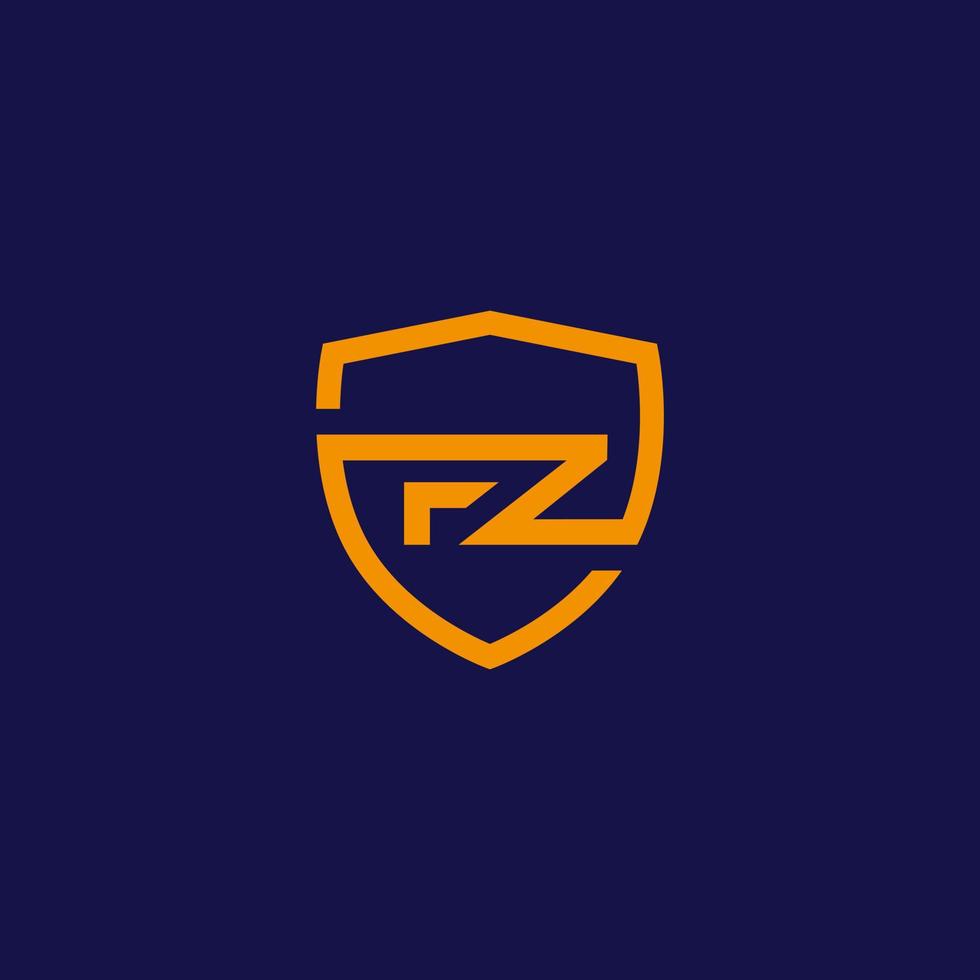 fz fz letter logo-ontwerp in het schild. creatieve moderne brieven pictogram logo vectorillustratie. vector