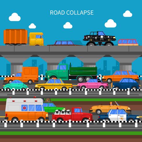 Road Collapse Achtergrond vector