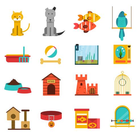 Huisdieren Icons Set vector