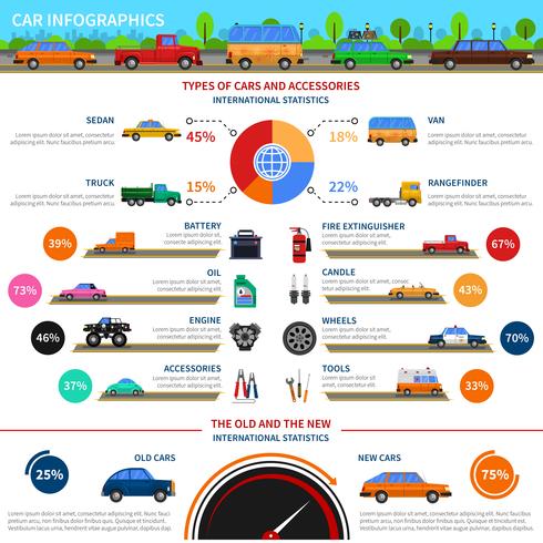 Soorten auto&#39;s Infographic Set vector