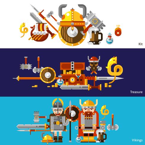 viking banners instellen vector