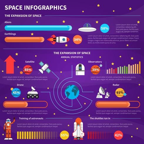 ruimte infographic set vector