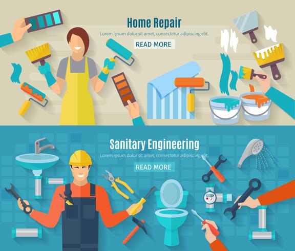 Home Reparatie Banner Set vector