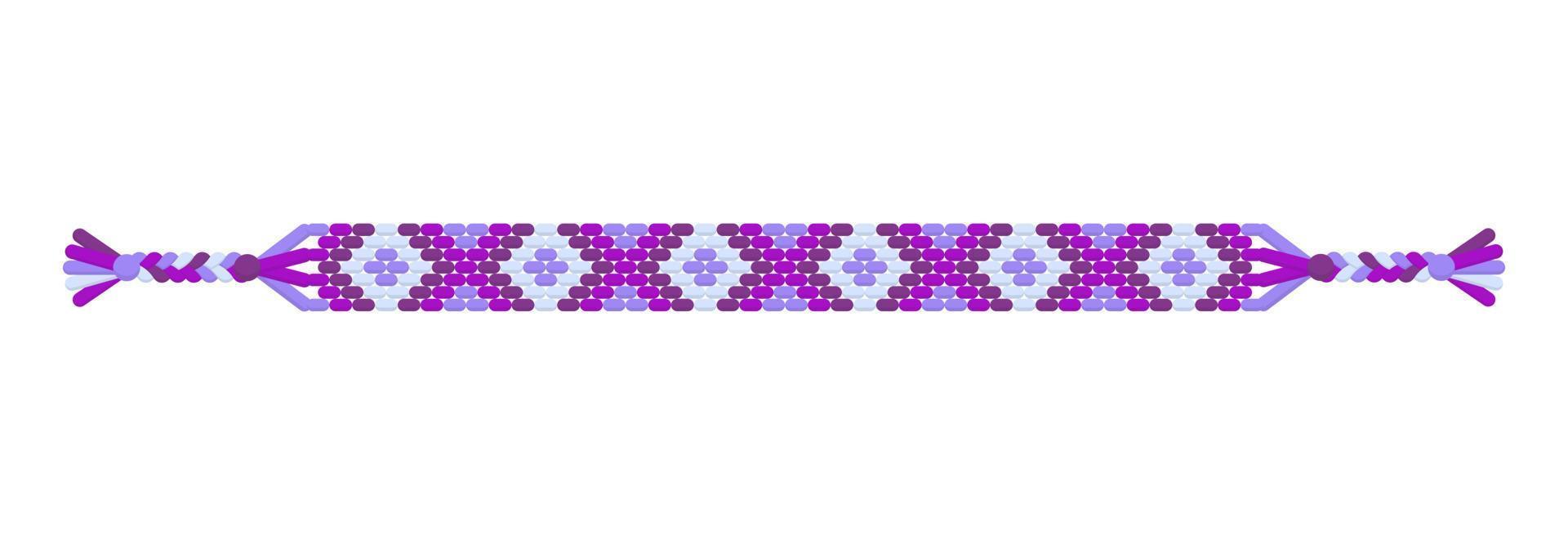 vector veelkleurige handgemaakte hippie vriendschap armband van violet draden.