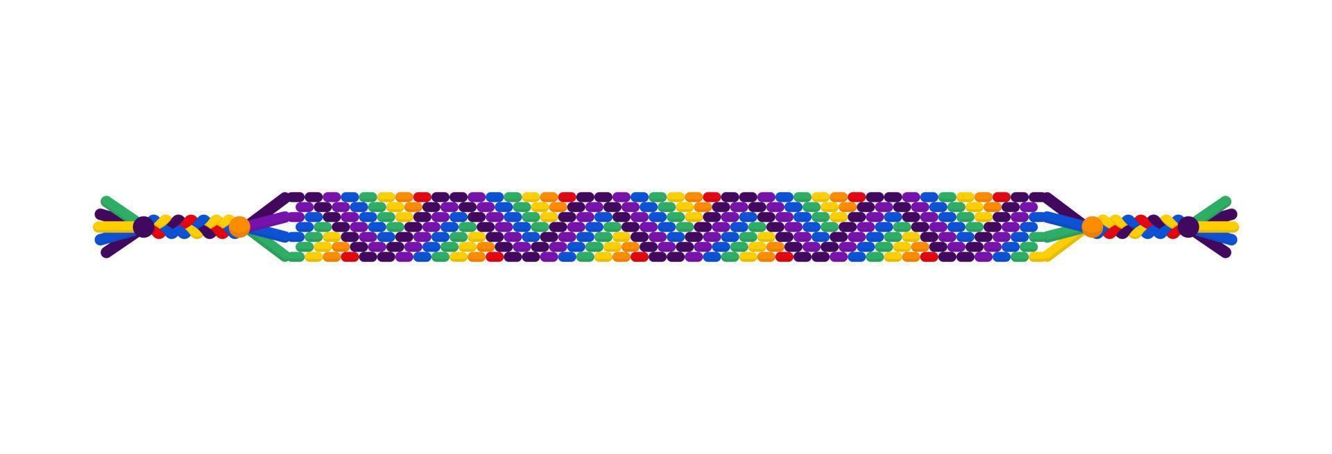 vector regenboog lgbt handgemaakte hippie driehoek vriendschap armband van draden.