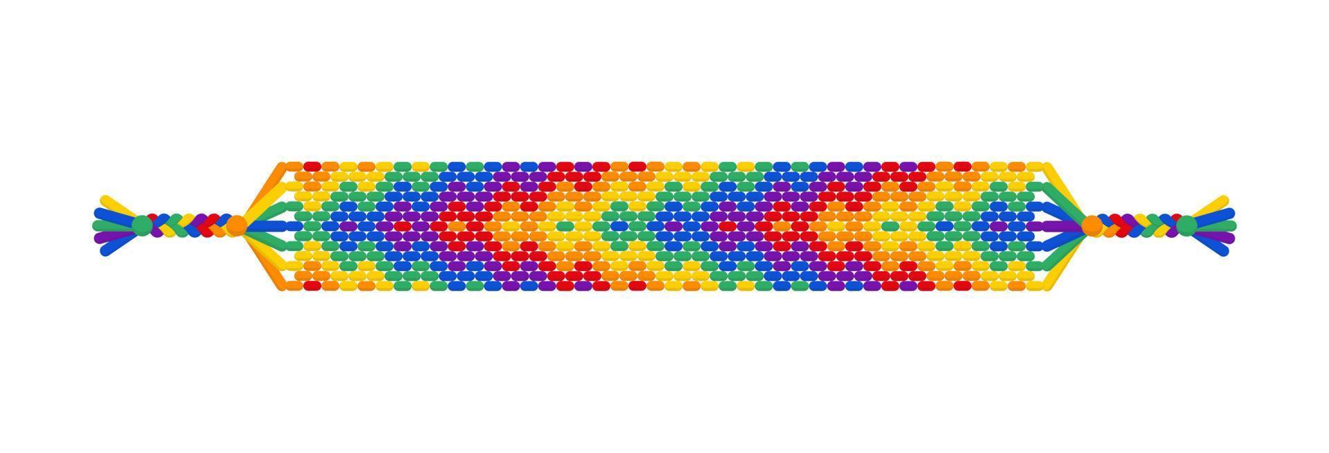 vector regenboog lgbt handgemaakte boho vriendschap armband van draden.