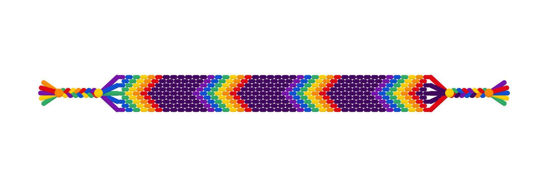 vector regenboog lgbt handgemaakte hippie vriendschap hand armband van draden.