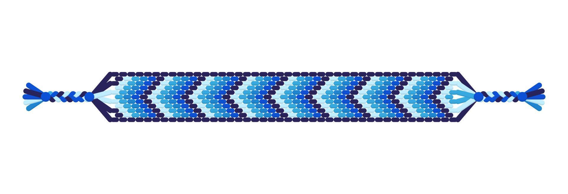 vector gekleurde handgemaakte hippie vriendschap armband van blauwe draden.