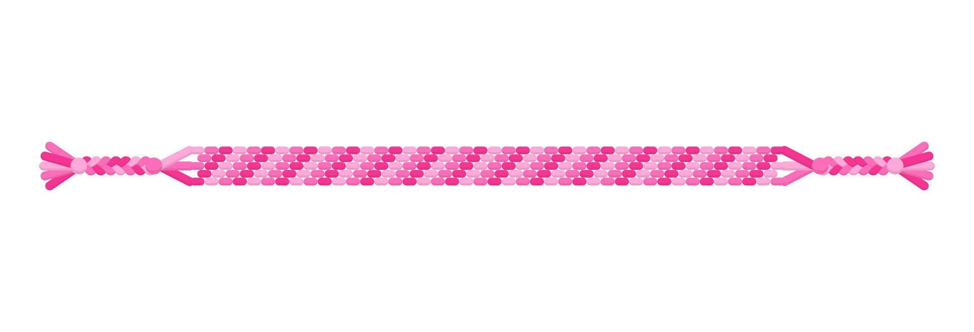 vector gekleurde handgemaakte hippie vriendschap armband van roze draden.