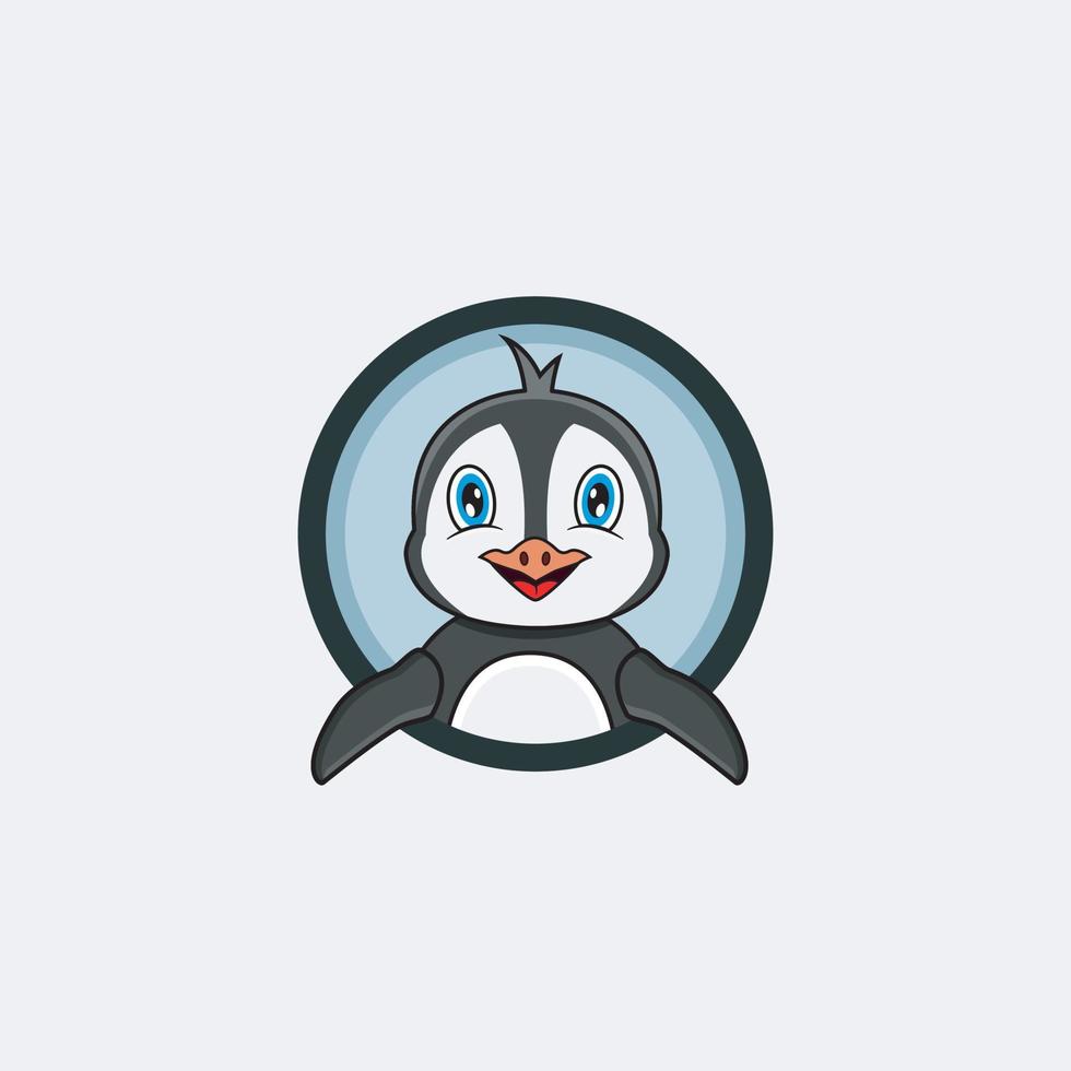 grappig pinguïnhoofdkarakterontwerp. perfect voor logo, label, sjabloon en icoon. vector