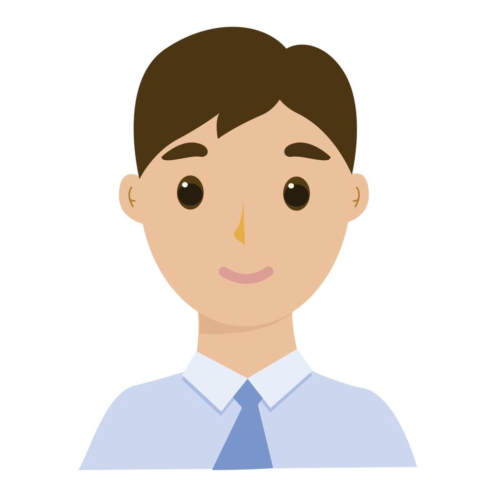 portret van een mannelijke kantoormedewerker met een stropdas. vector