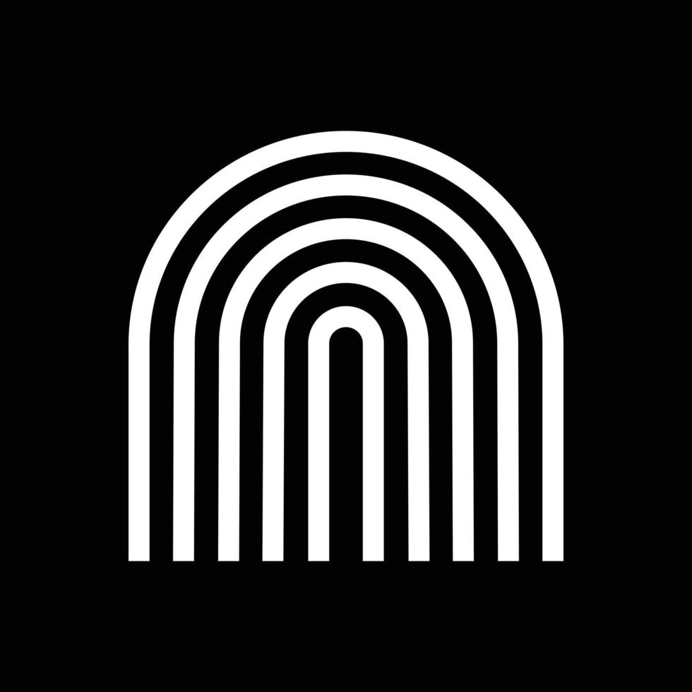 de gebogen lijn logo, pictogram, symbool in Boheemse stijl op een zwarte achtergrond. vectorelementillustratie voor decoratie in moderne minimalistische stijl. vector