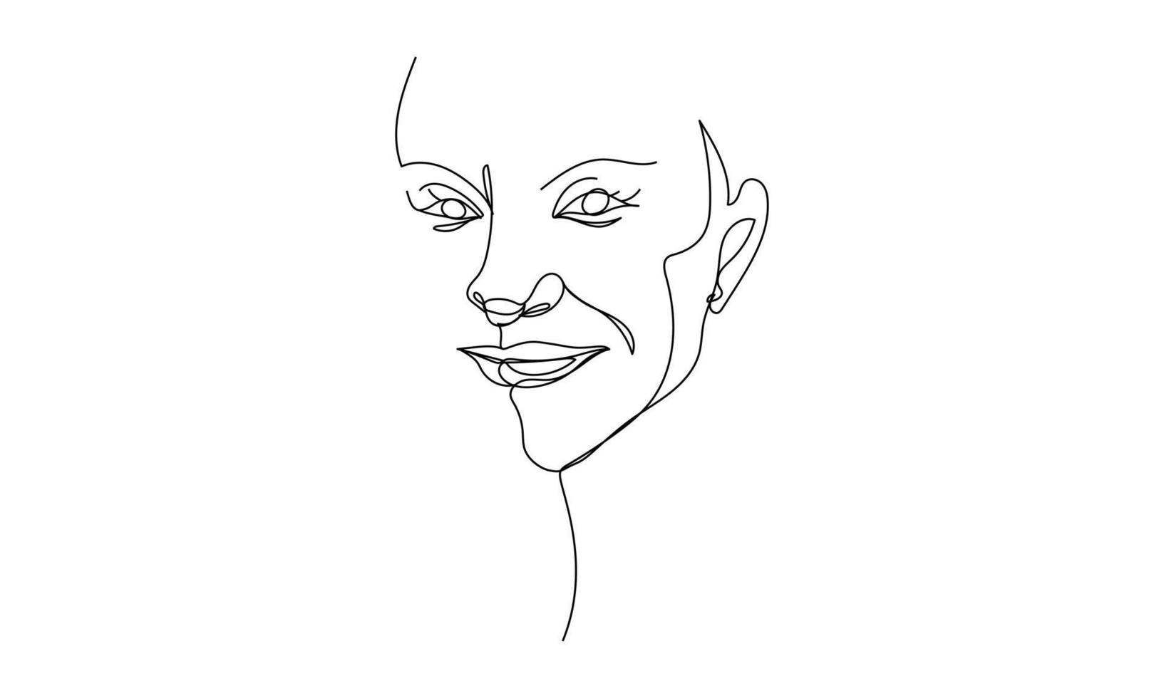 één lijn doorlopende tekening van een vrouwelijk hoofd met haar in een knot van opzij. hand getekende vector lijn kunst minimaal ontwerp geïsoleerd op een witte achtergrond.