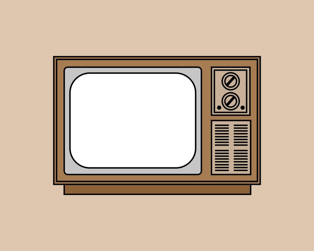 de oude televisie-illustratie. een verzameling van de gekleurde handgetekende doodles in vectorafbeeldingen voor het ontwerpen van creatieve elementen. vector