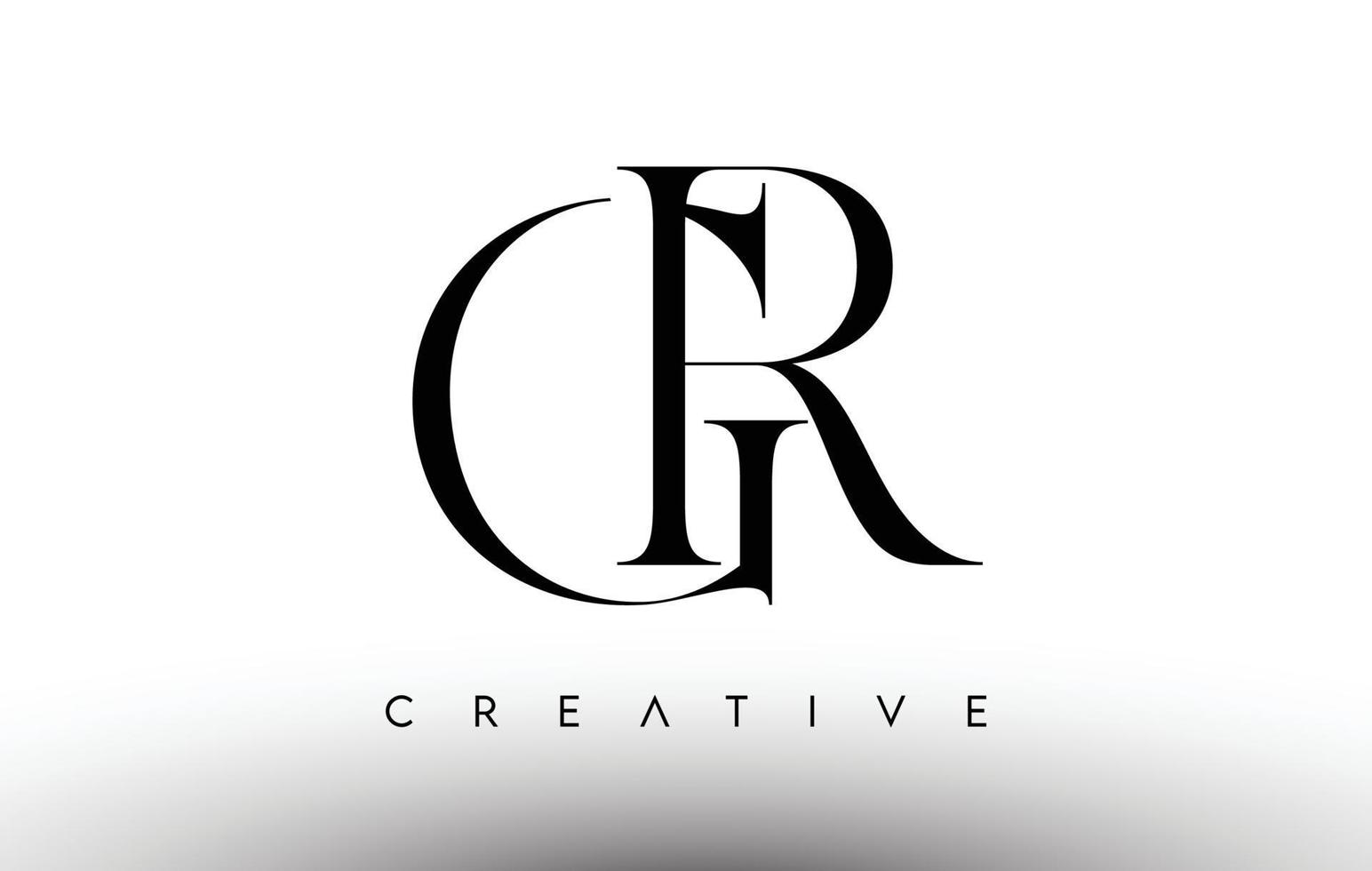 gr minimalistisch serif modern letterlogo in zwart-wit. gr creatieve serif logo ontwerp pictogram vector