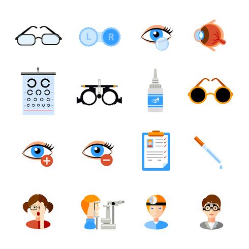 Oftalmologie Icons Set vector