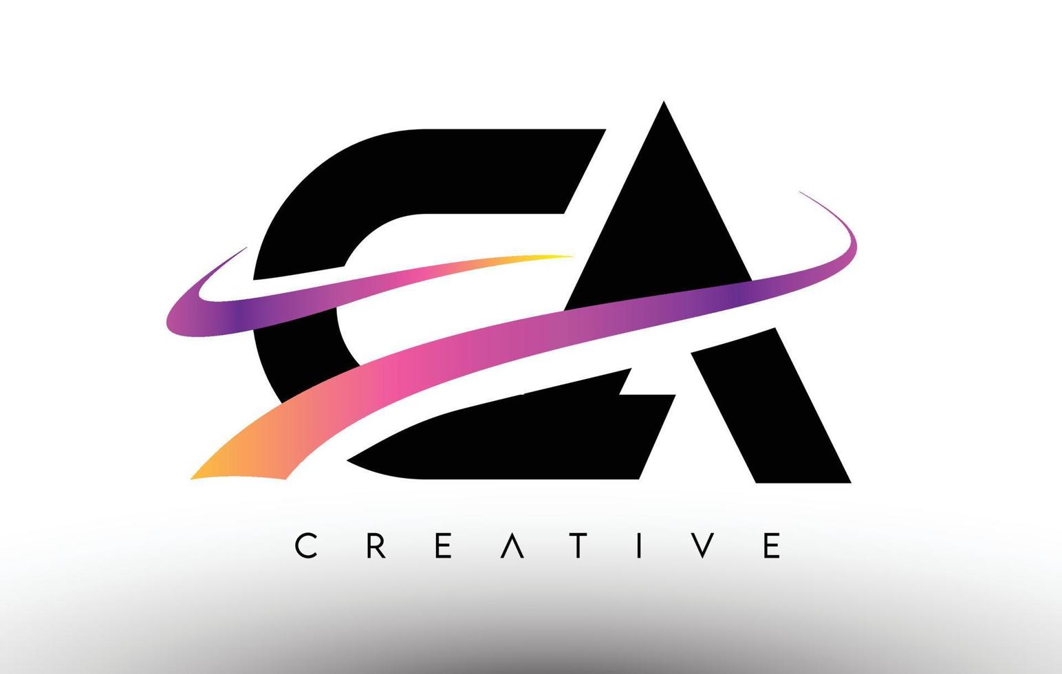 ca logo letterpictogram ontwerp. ca-letters met kleurrijke creatieve swoosh-lijnen vector